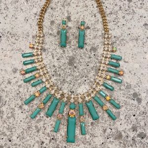 Costume jewelry necklace and earring set